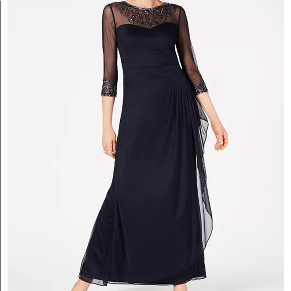 Alex Evenings Dresses & Skirts - Nwot Stunning Alex evenings black beaded maxi gown